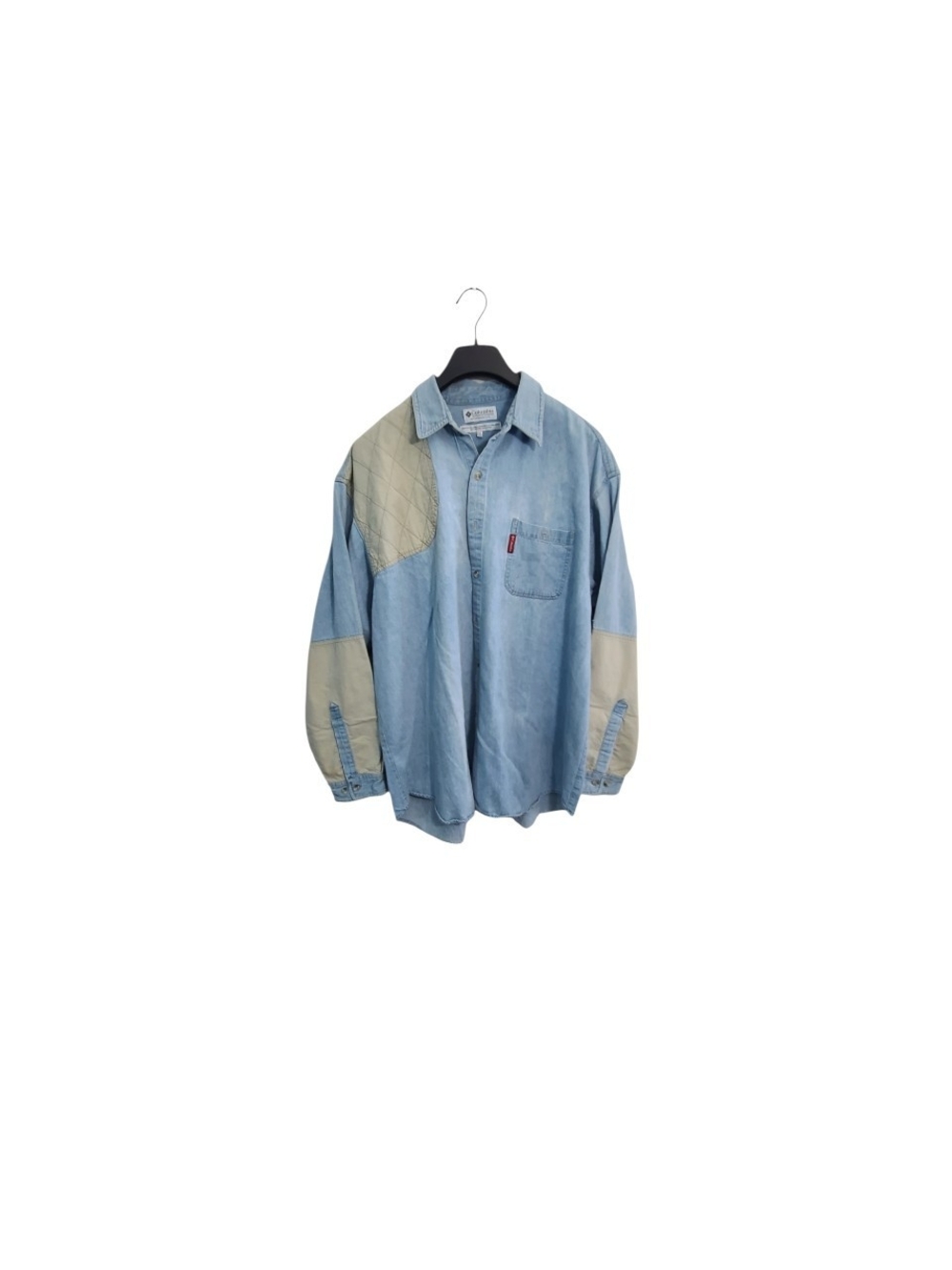 Columbia Sportswear Men’s XXL Denim Button Up Shirt Shooting Patch Elbow Pads
